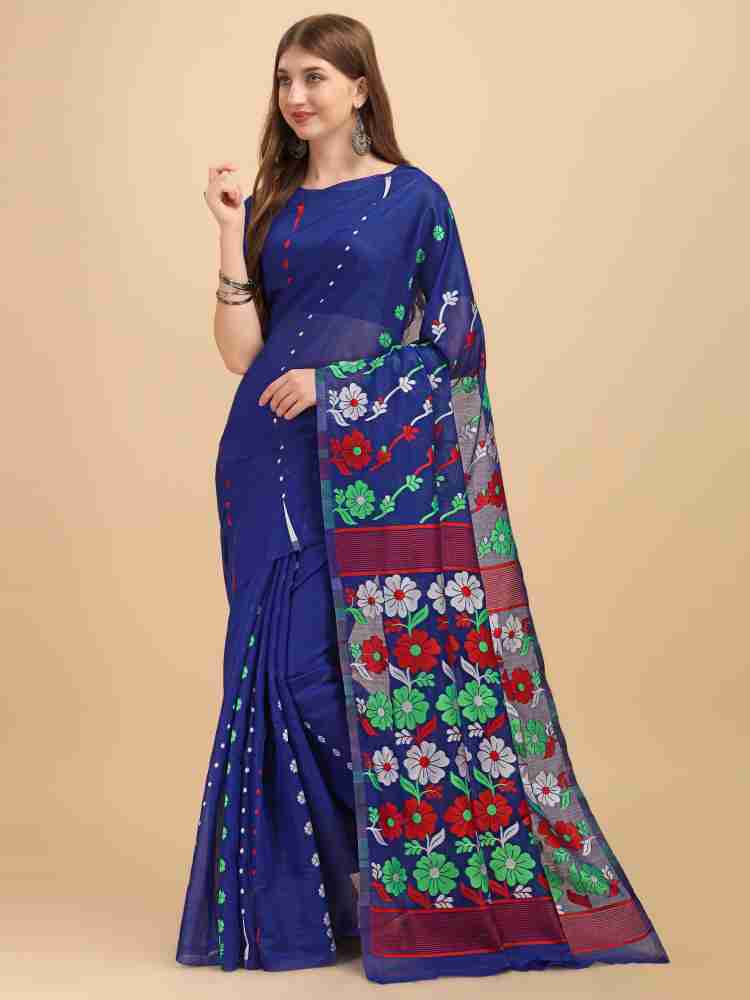 Buy Navy Blue Sarees for Women by Zinzraa Online