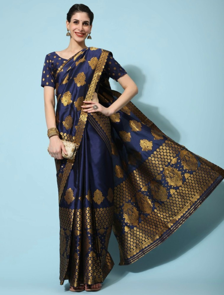 Navy blue 2025 mekhela sador