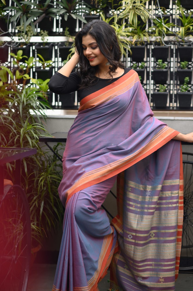 Buy Khadi Cotton Tissue Saree Online - Bhujodi Work White Coloured Saree –  Putul's Fashion
