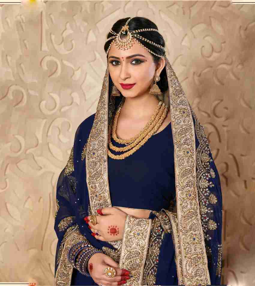 Laxmipati Jute georgette Navy Blue Saree (6533) in Sangli at best price by  Garden Saree Center - Justdial