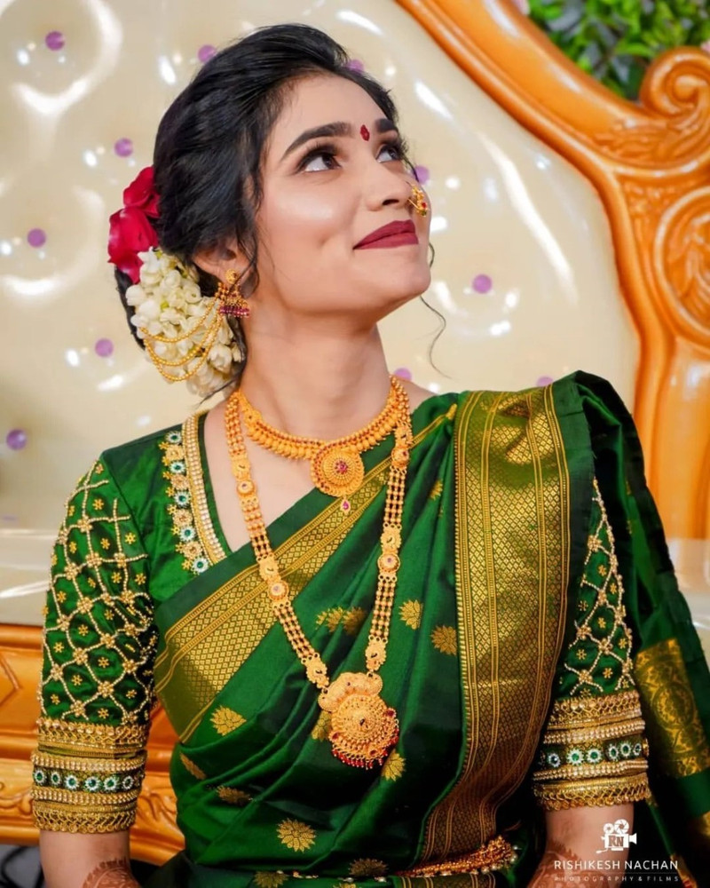Earrings on paithani saree on sale