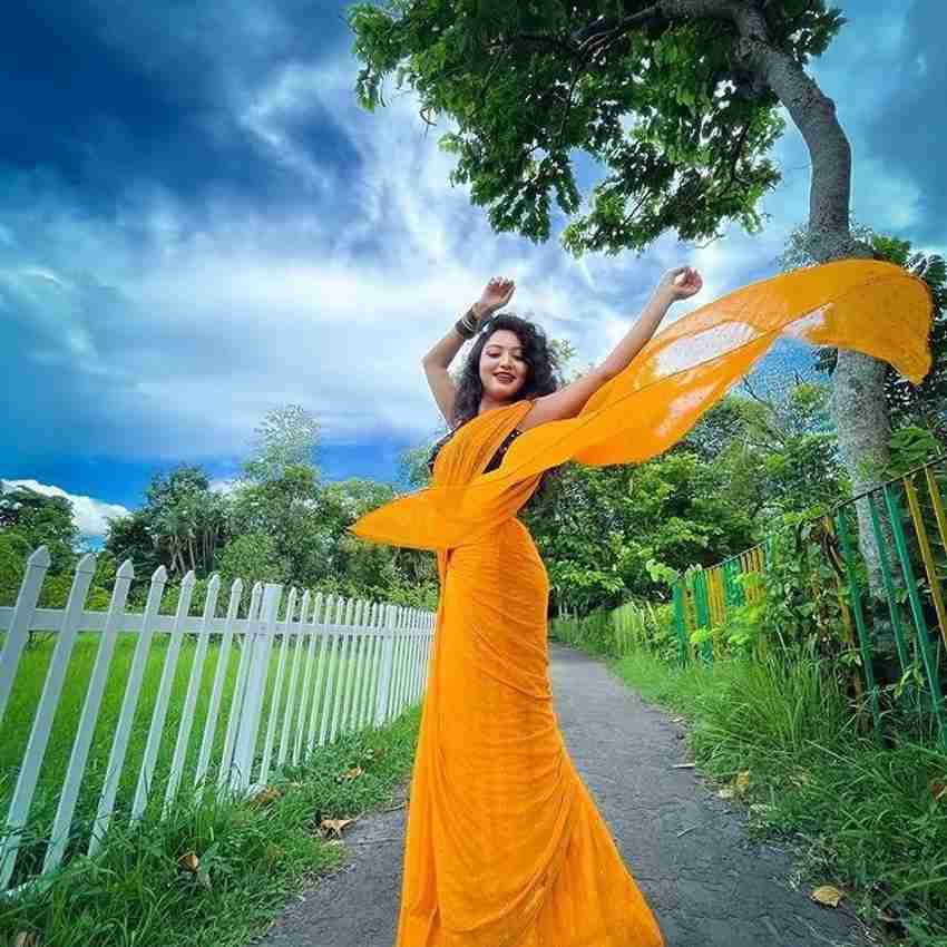 Buy JiproStore Printed Daily Wear Chiffon Yellow Sarees Online Best Price In India Flipkart