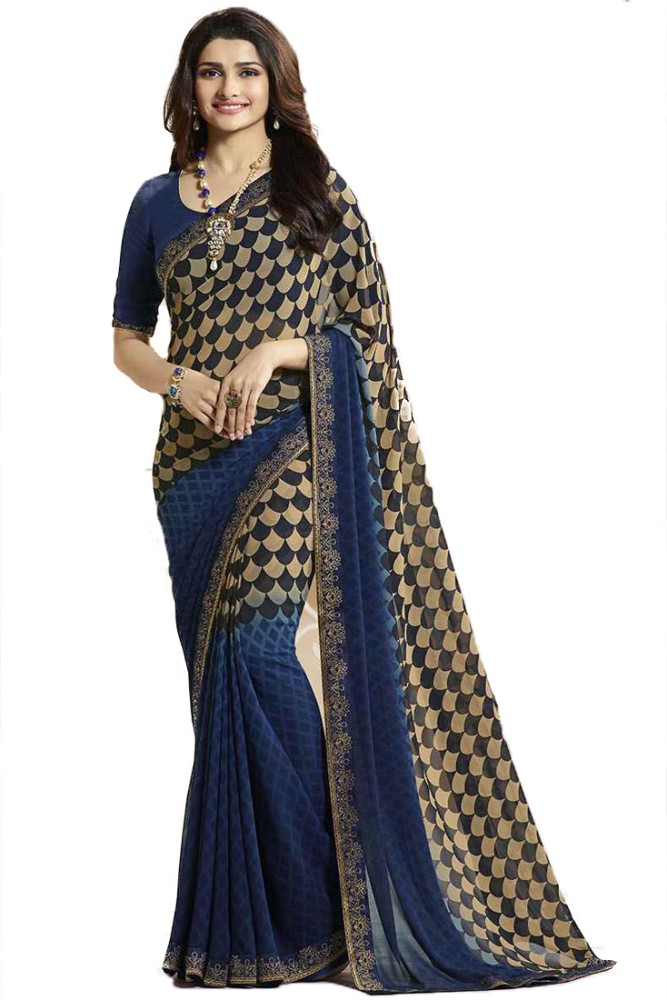 Navy blue 2024 saree flipkart