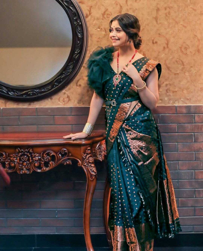 Buy VEPEX Self Design Mekhela Chador Pure Silk Dark Green Sarees Online Best Price In India Flipkart