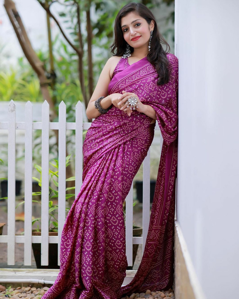 Bandhani sarees online new arrivals flipkart