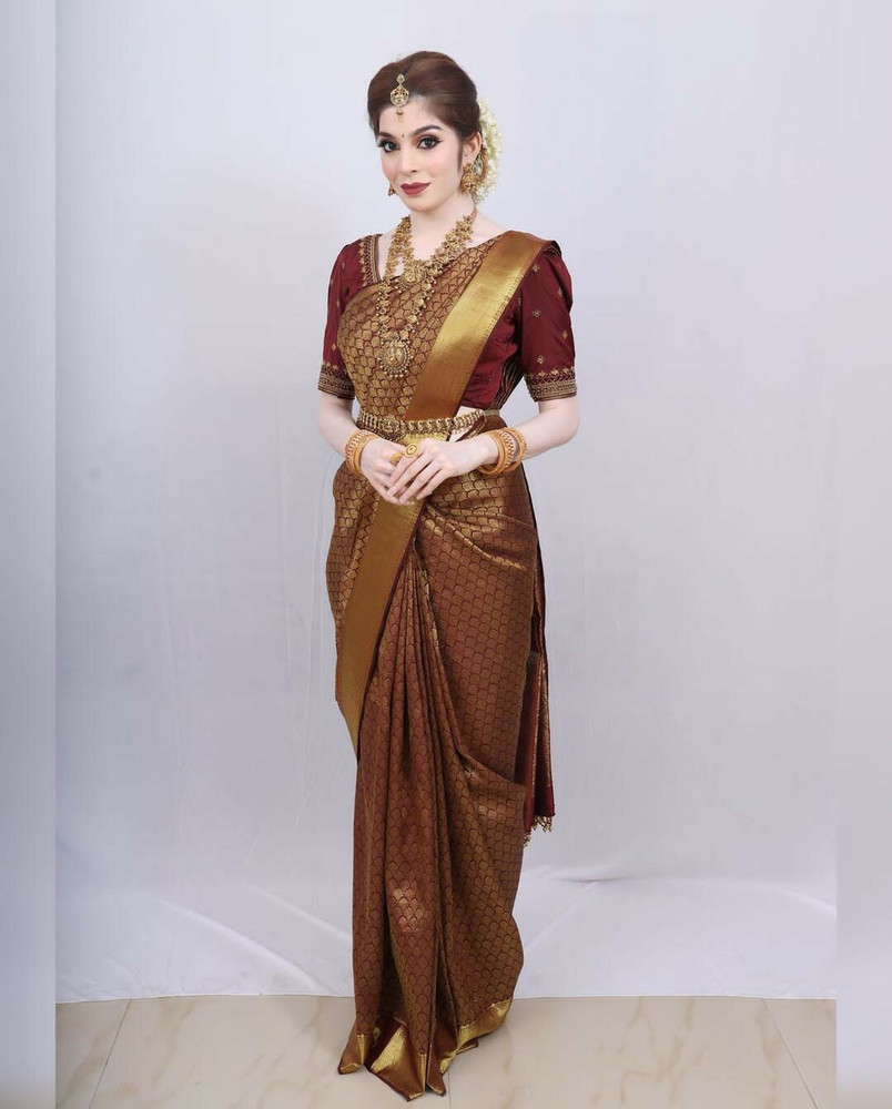 Maroon muhurtham saree outlet