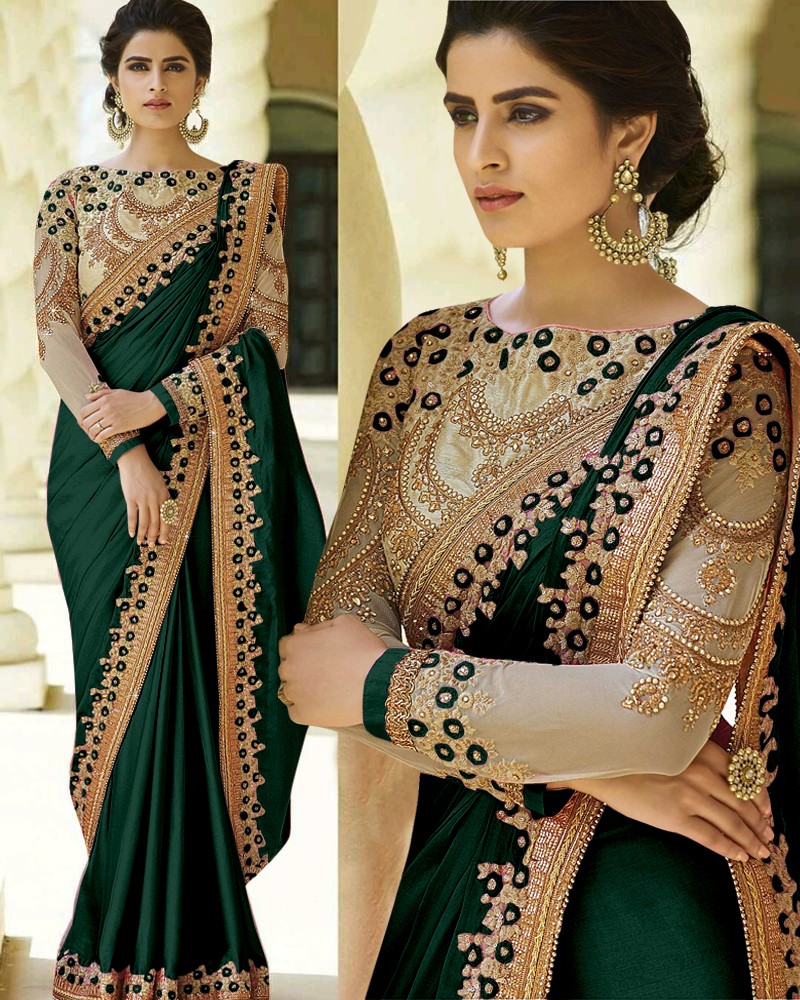 Fancy Lifestyle Embroidered Bollywood Pure Silk Saree