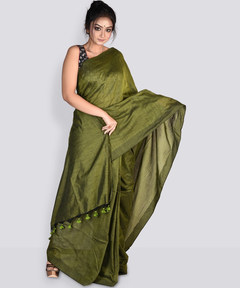 Buy Bengal S Woven Tant Cotton Silk Blue Sarees Online @ Best Price In  India | Flipkart.com