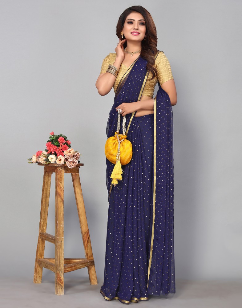 Flipkart navy blue outlet sarees