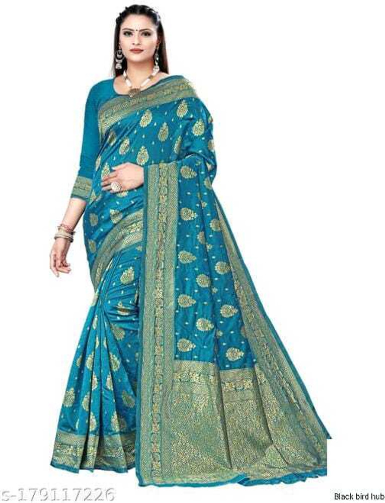 Buy Kyrila Floral Print Bandhani Cotton Silk Light Blue Sarees Online Best Price In India Flipkart