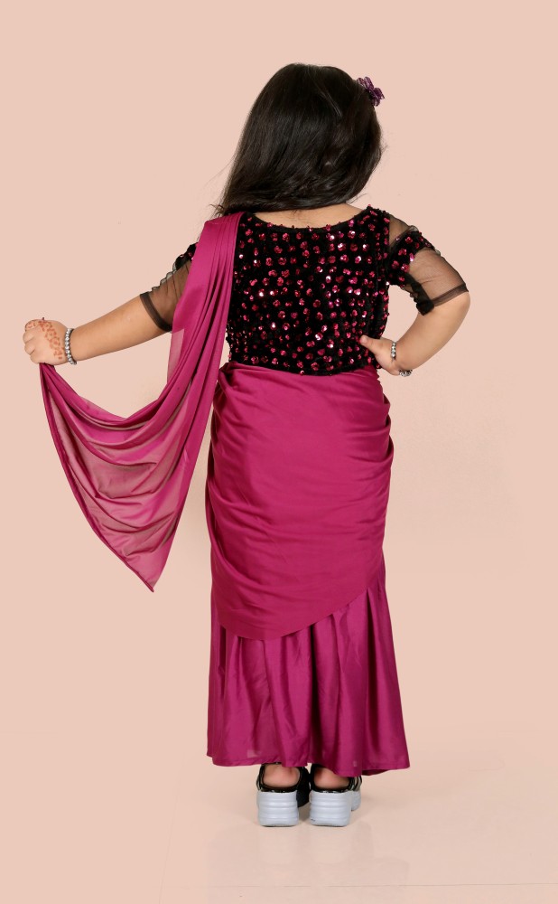 Buy Shrithi Fashion Fab Embellished Bollywood Cotton Blend Purple Sarees  Online @ Best Price In India