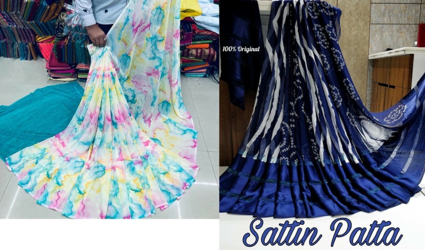 Printed Daily Wear Satin Saree Price in India - Buy Printed Daily Wear Satin  Saree online at Flipkart.com