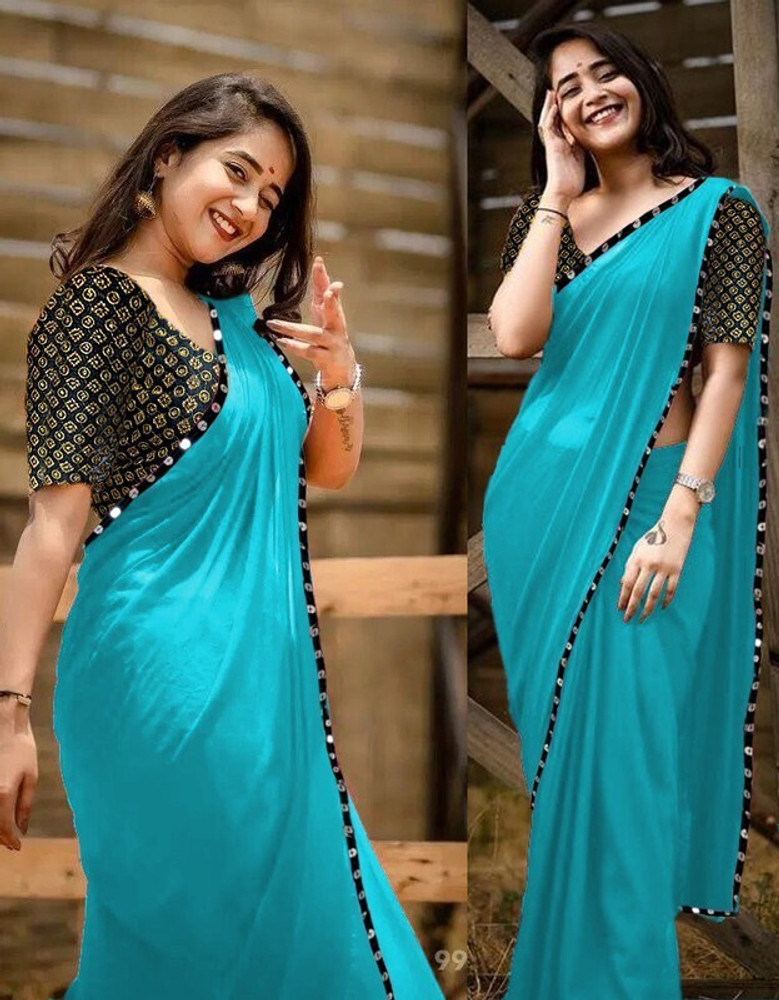 Buy Sareez House Solid Plain Daily Wear Georgette Black Sarees Online Best Price In India Flipkart