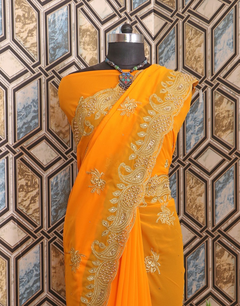 Flipkart stone work saree hotsell