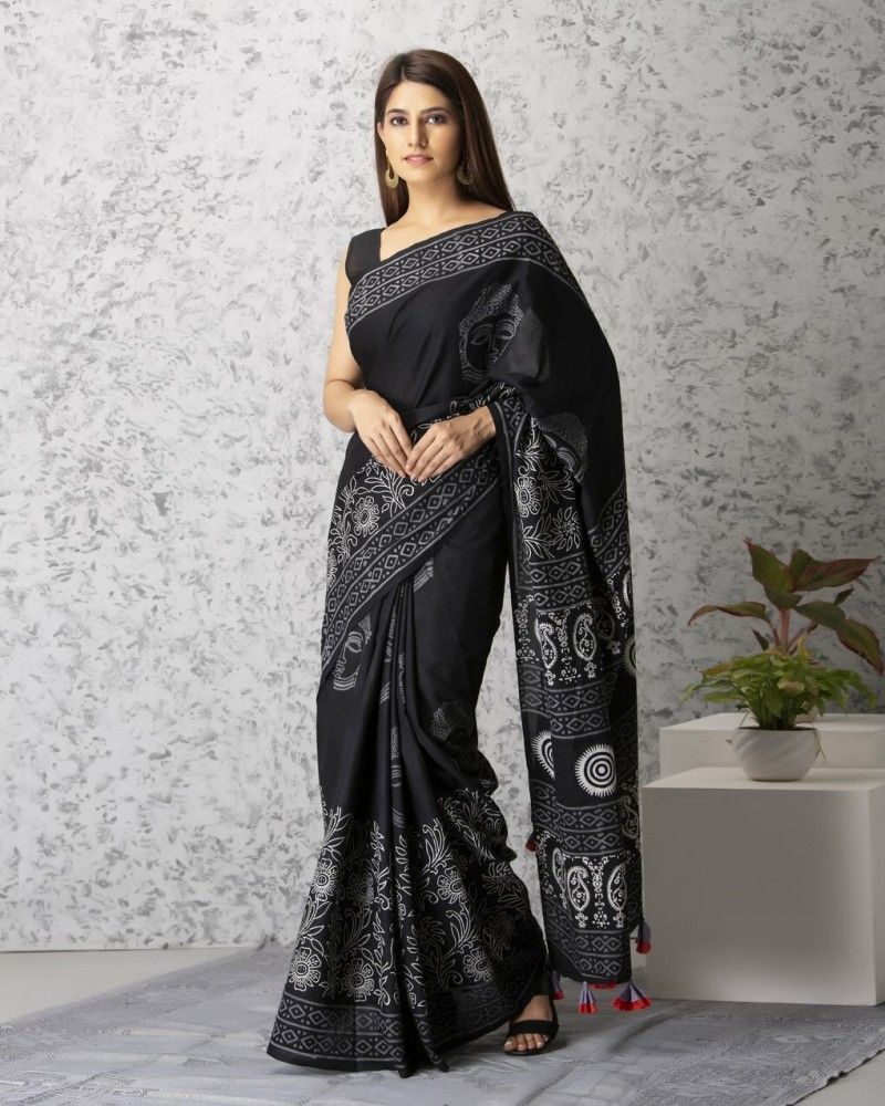 Women's Cotton Silk Saree with Blouse Piece, Length: 6 m