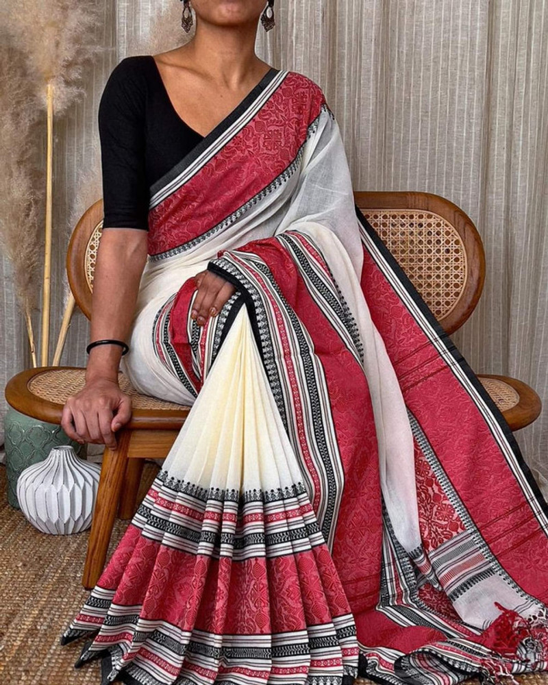 Ethnic cotton sarees online discount