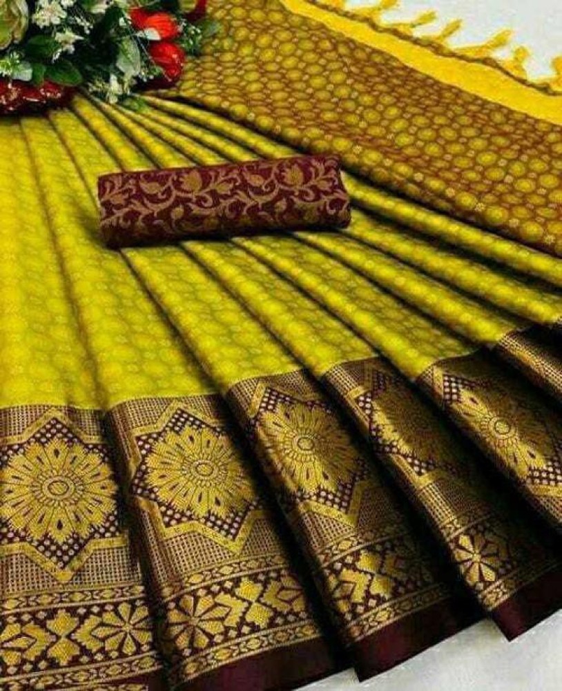 Buy Yellow Sarees for Women by Mm Venture Online