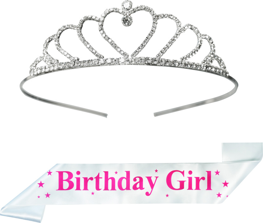 Unique Creations Birthday Girl White Sash Heart Shape Diamond