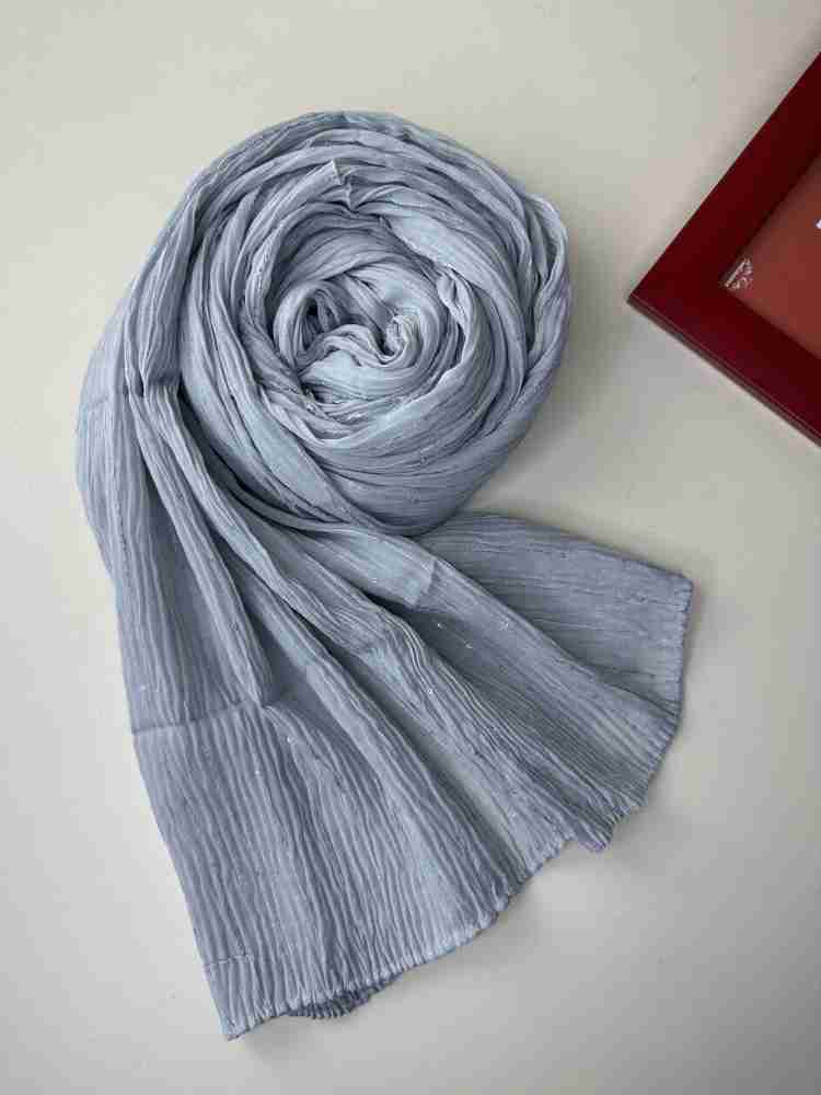 White & Grey Striped Scarf