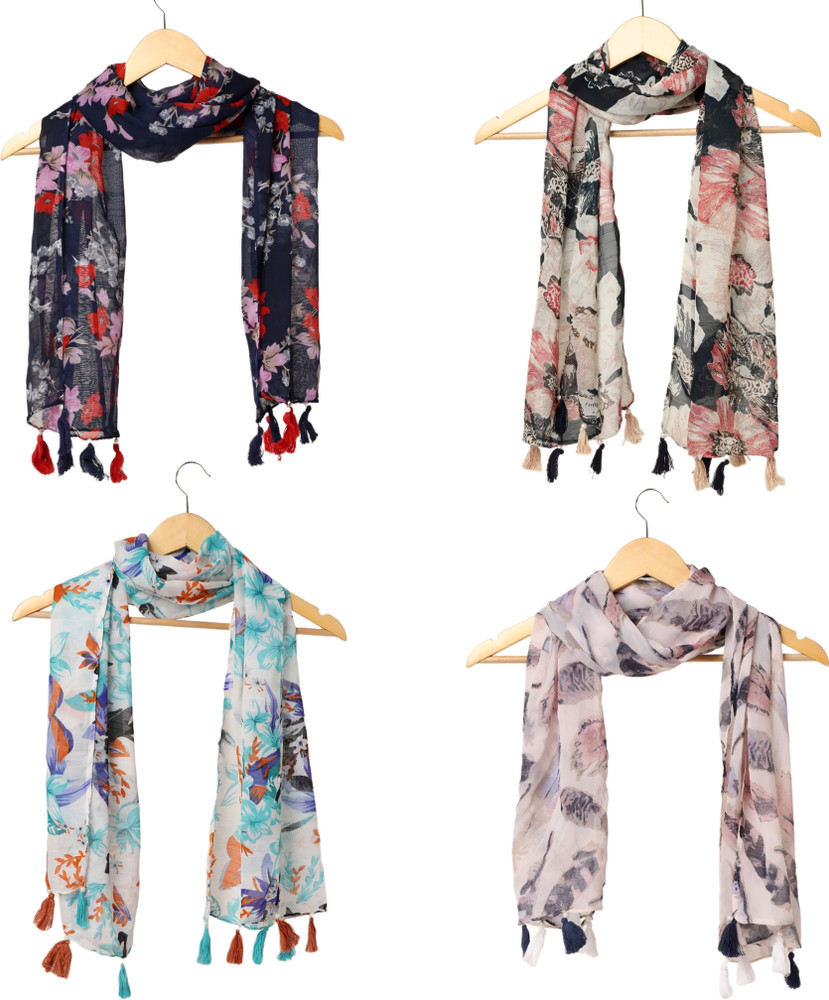 RiddleNeedle Floral Print Chiffon Women Scarf Stole Buy