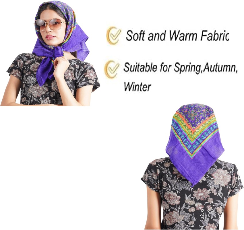 KETKAR Women's Winter Warm Scarf Print Floral Pattern_Pack Of 2