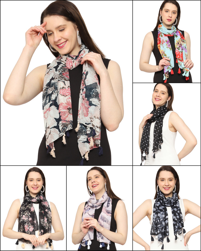 GetMeScarf Floral Print Chiffon Women Scarf Fancy Scarf Stole