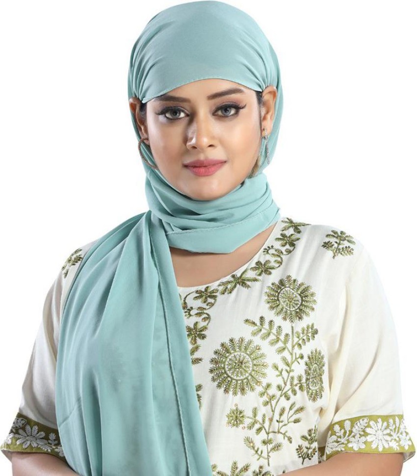 NISA FASHION NEW FAST GREEN Solid Georgette Women Scarf - Buy NISA