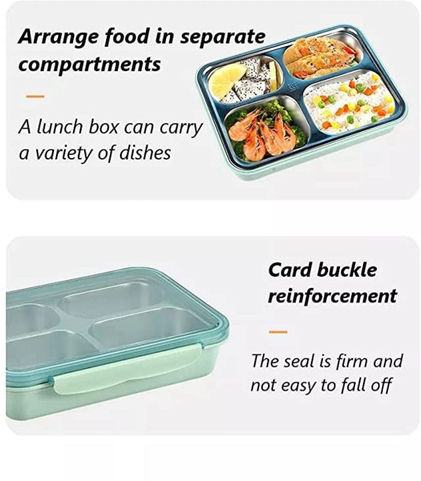 Stainless Steel 4 Compartment Lunch Box, 500 mL