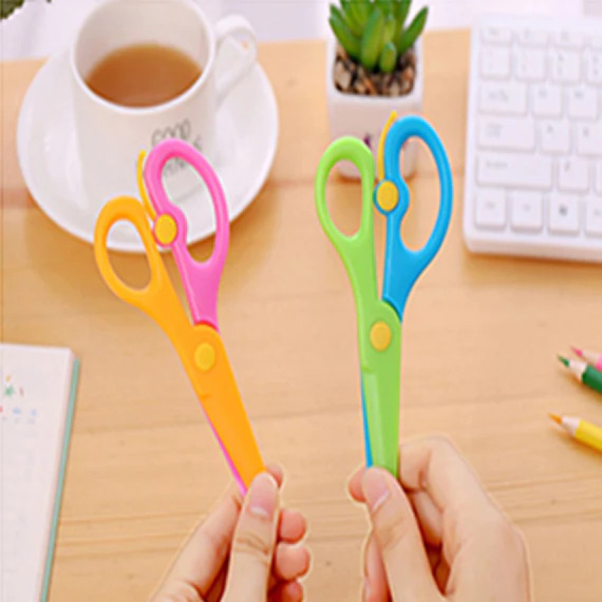 KRAFTMASTERS Child-Safe Scissor Set/Plastic Scissors/Handmade  Scissors for Children 2 PCS Scissors - FOR CUTTING