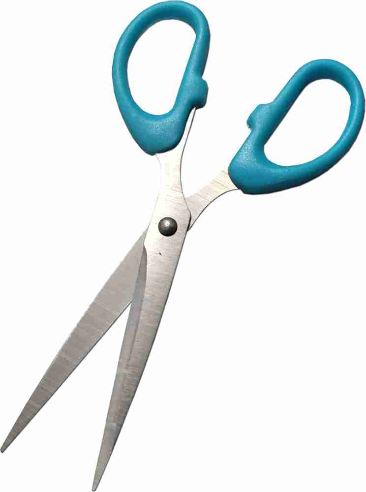 Stainless Steel Household Scissors Blue Handle Plastic Handle Scissors  Sharp Thick Blade Domestic Household Shears for