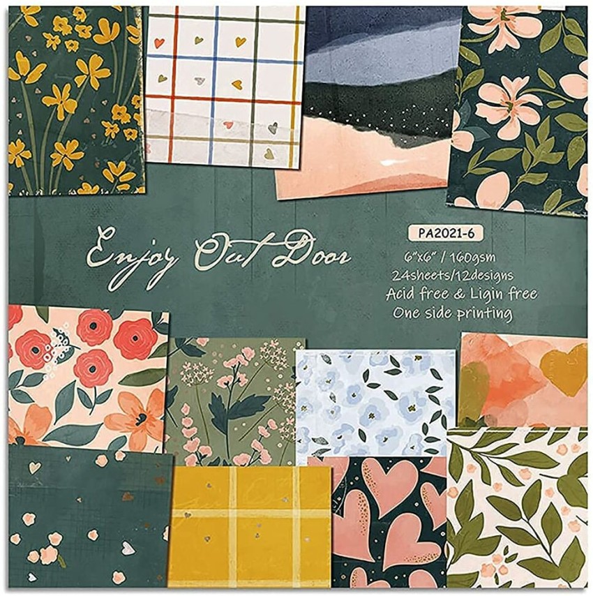 12X 6'' Vintage Floral Paper Pad Scrapbooking Album Card Cardstock Journal  Craft