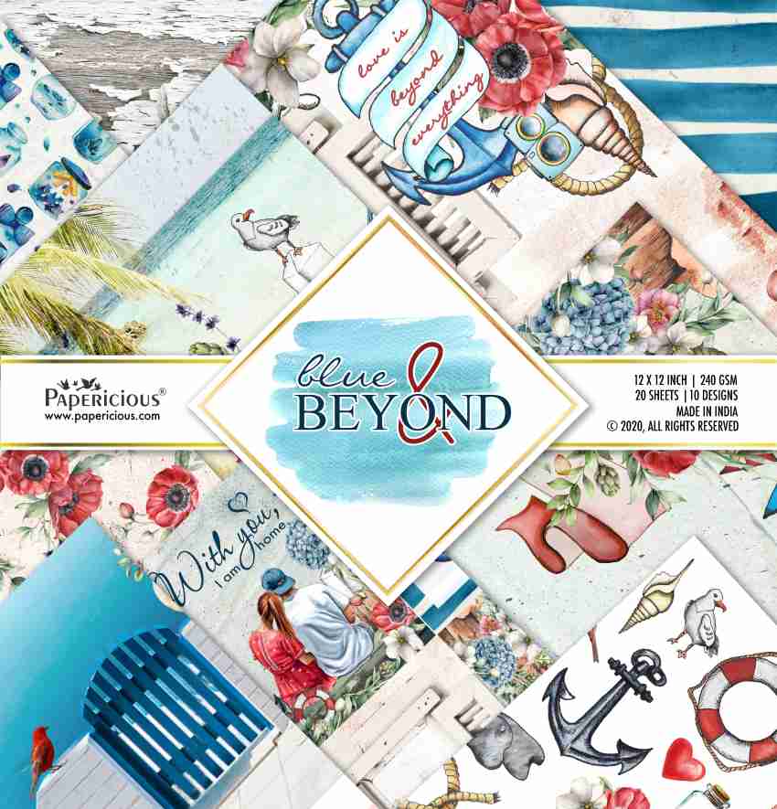 Papericious Blue & Beyond - Designer Pattern Printed Scrapbook Papers 12x12  inch /20 sheets Theme, Scrapbook Kit Price in India - Buy Papericious Blue  & Beyond - Designer Pattern Printed Scrapbook Papers