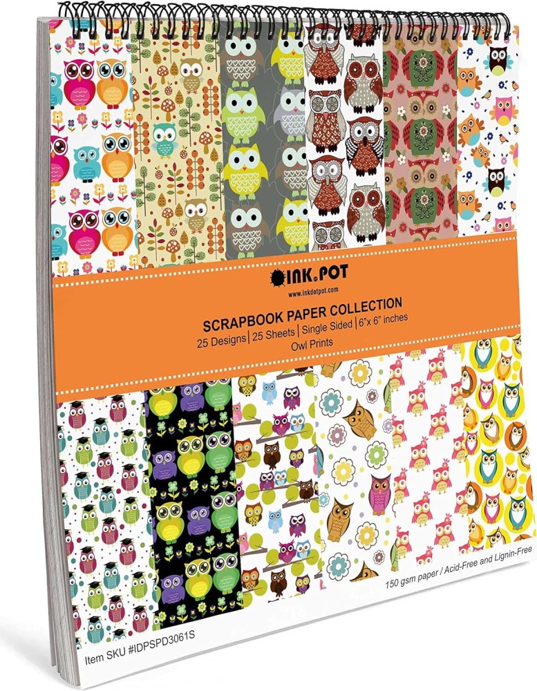 Inkdotpot 25 Sheets Wedding Scrapbook Paper Pad 6x6, Single-Sided