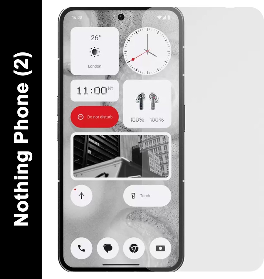 Hensinple For Nothing Phone 2 - Funda con protector de pantalla de vidrio  templado, antiamarilleamiento, protección contra caídas de grado militar, a