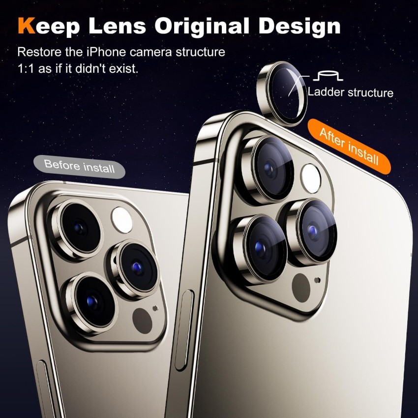 Natural Titanium Metal Camera Lens Protector Cover for iPhone 15 Pro Max 14  Plus 13 15Plus