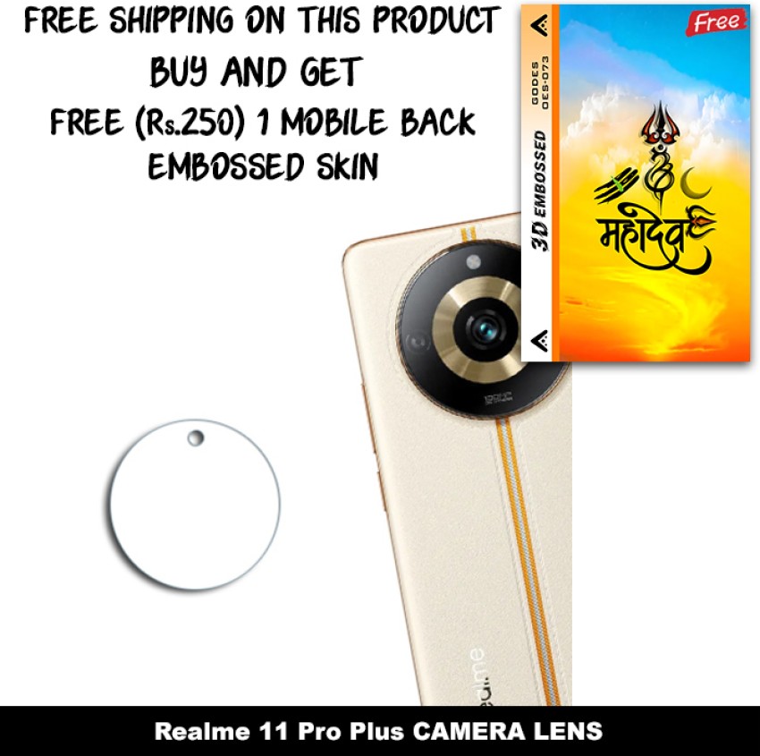 ARBAN Camera Lens Protector for Realme 11 Pro Plus FREE 1 3D EMBOSSED SKIN  FOR MOBILE BACK WITH CUT C1S039 - ARBAN 