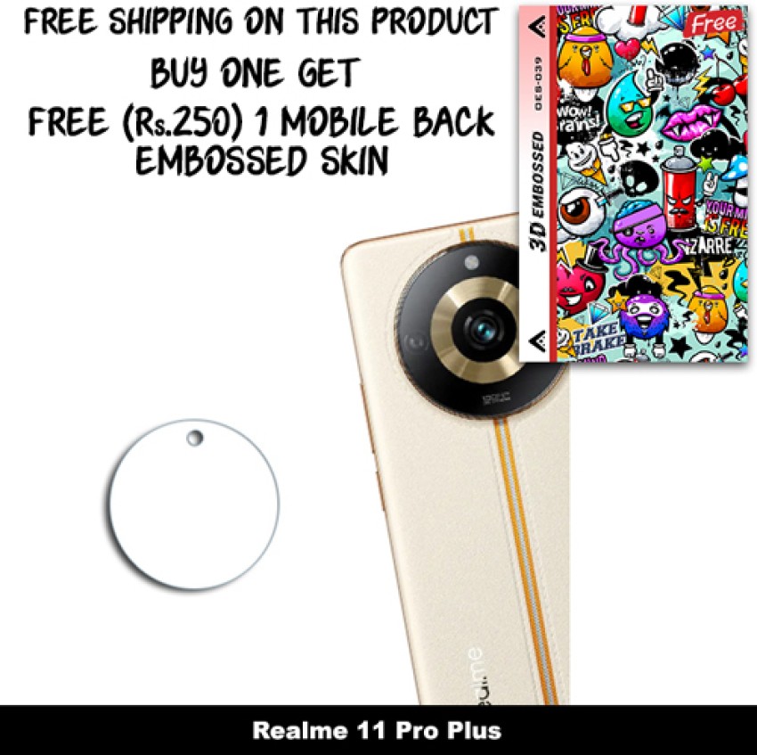 ARBAN Camera Lens Protector for Realme 11 Pro Plus FREE 1 3D EMBOSSED SKIN  FOR MOBILE BACK WITH CUT C1S039 - ARBAN 