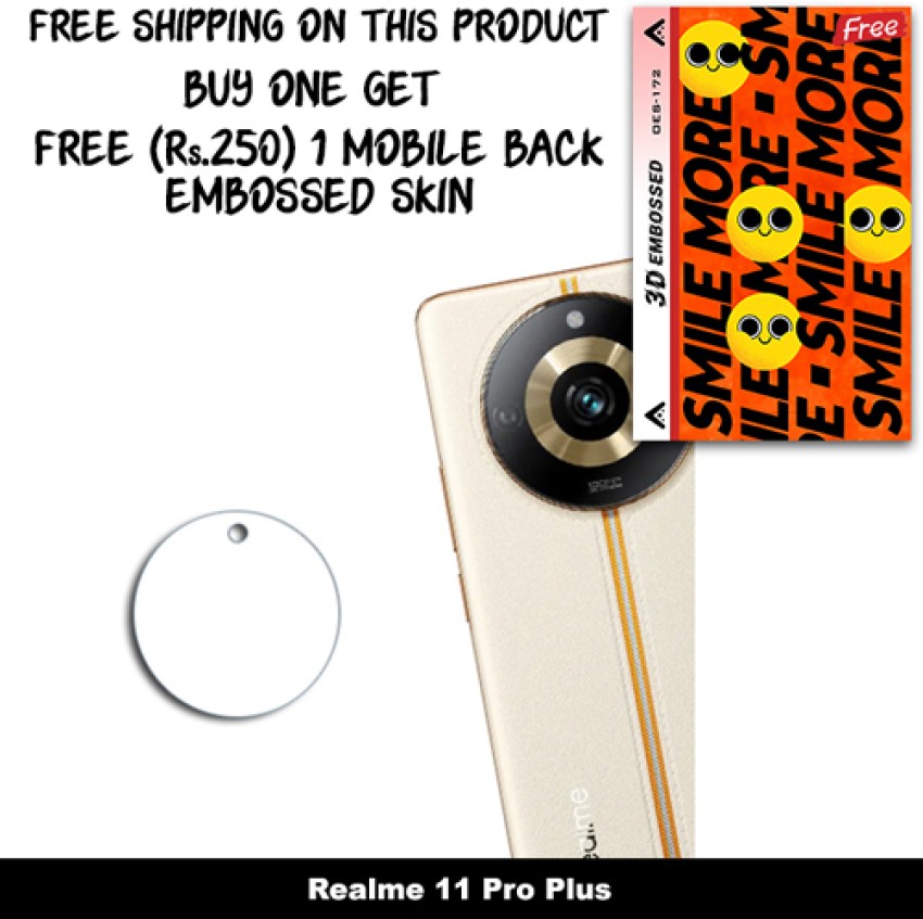 ARBAN Camera Lens Protector for Realme 11 Pro Plus FREE 1 3D EMBOSSED SKIN  FOR MOBILE BACK WITH CUT C1S039 - ARBAN 