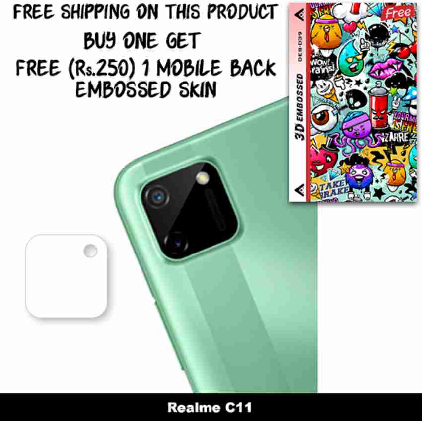ARBAN Camera Lens Protector for Realme 11 Pro Plus FREE 1 3D EMBOSSED SKIN  FOR MOBILE BACK WITH CUT C1S039 - ARBAN 