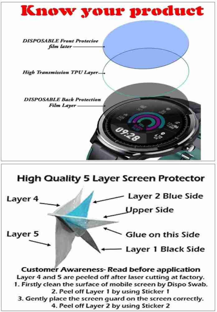 Garmin Forerunner 55 Screen Protector Tempered Glass 3 Pack