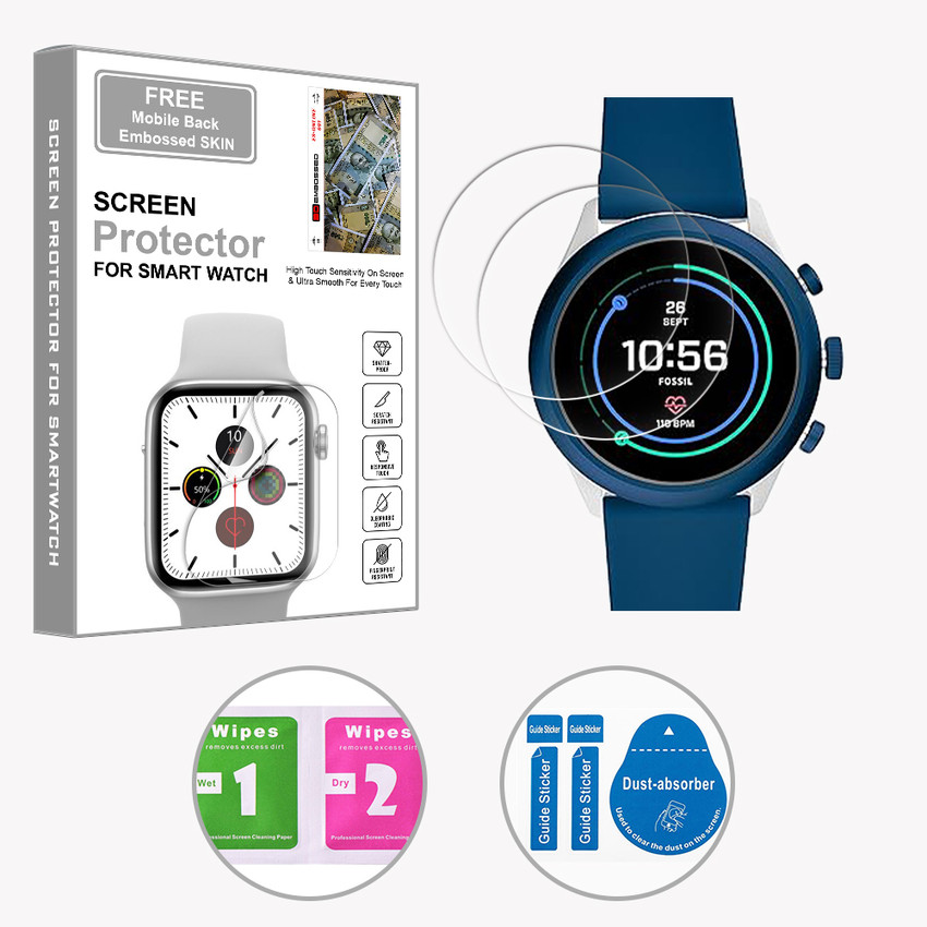 ARBAN Edge To Edge Screen Guard for Fossil Sport 43mm FREE 1 MOBILE EMBOSSED SKIN SMARTWATCH SCREEN GUARD ARBAN Flipkart