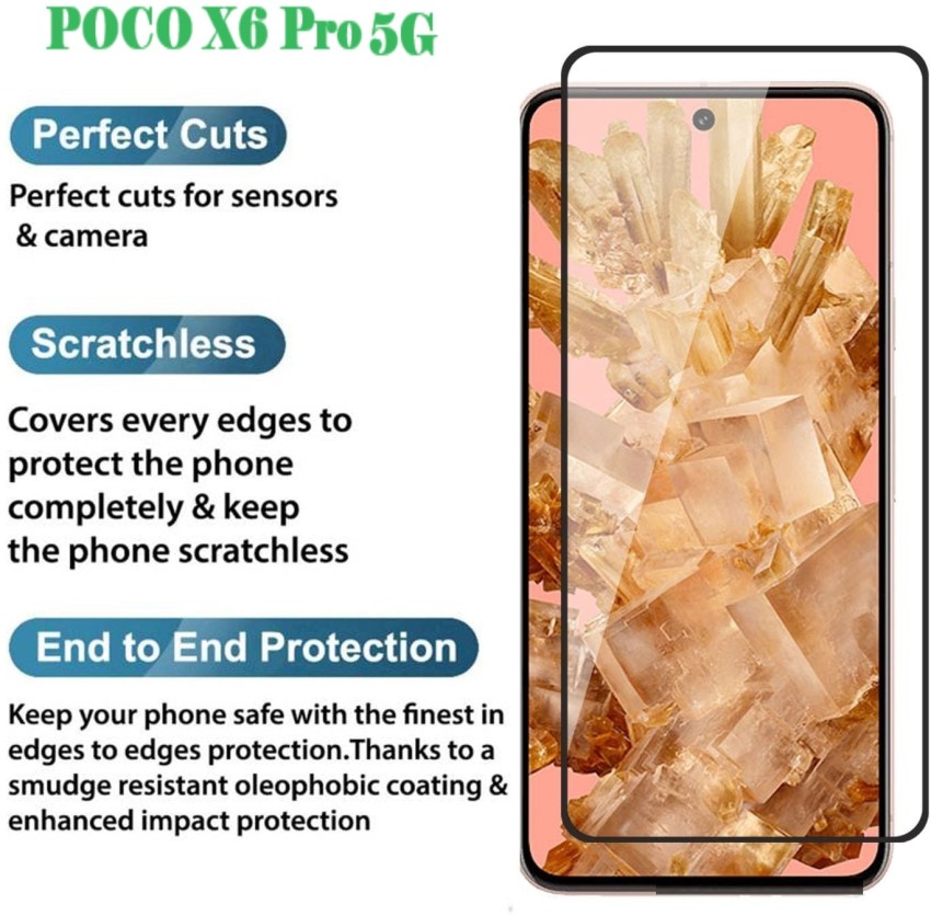 For Xiaomi Poco X6 Pro Glass Xiaomi Poco X6 5G Tempered Glass Full Glue  Cover Screen Protector For Poco X6 Camera Film