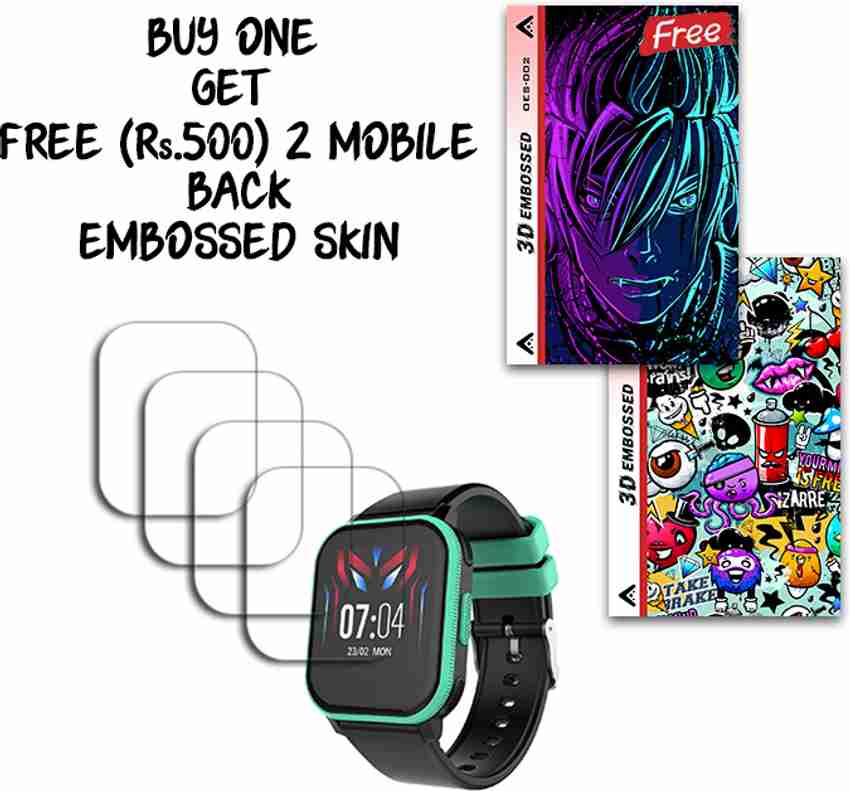 SOMTONE Screen Guard for Play On Smart Watch For Kids 1.4 inch WITH FREE 500 RUPEES 2 3D EMBOSSED SKIN FOR MOBILE BACK S002 SOMTONE Flipkart