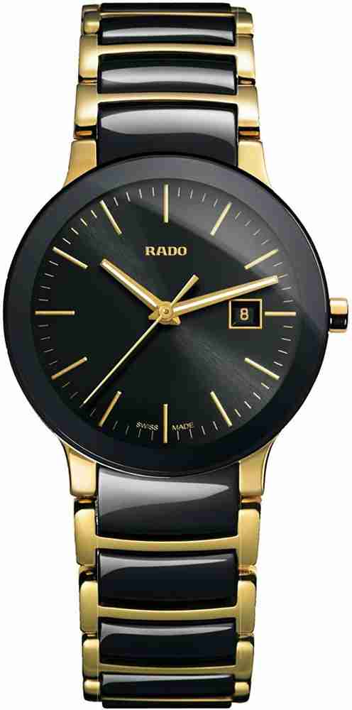 Rado watch women's black and gold discount
