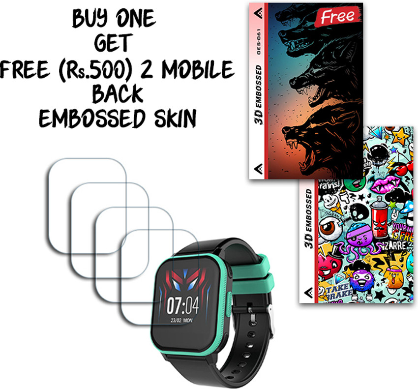 SOMTONE Screen Guard for Play On Smart Watch For Kids 1.4 inch WITH FREE 500 RUPEES 2 3D EMBOSSED SKIN FOR MOBILE BACK S061 SOMTONE Flipkart