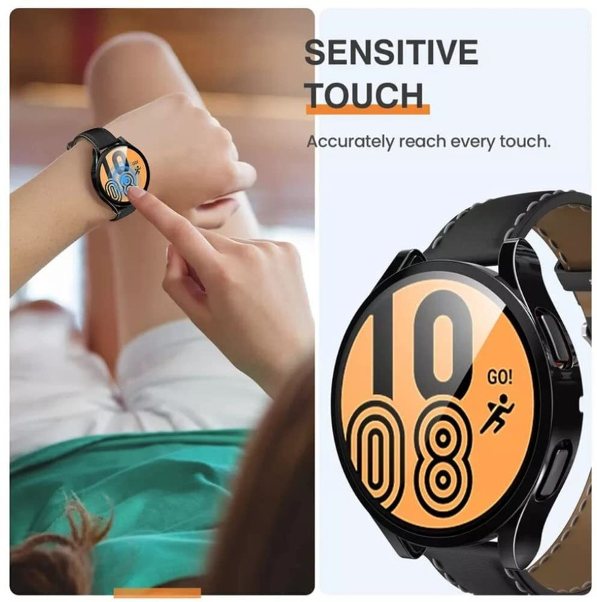 OpenTech Screen Guard for Hard Silicone Protection Case Cover with Attached Screen Protector Compatible for Samsung Galaxy Watch 4 44mm Full Coverage Black with 3 Months warranty OpenTech Flipkart