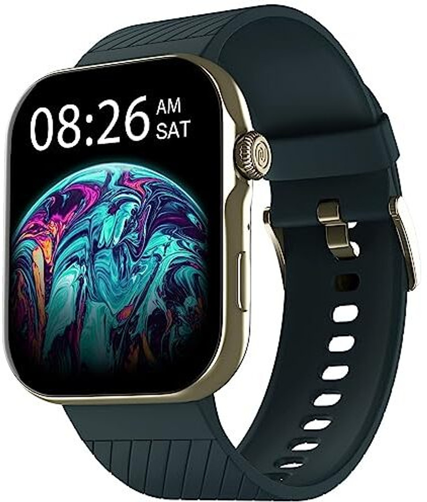 SMUGGEXAMPLE Screen Guard for Noise ColorFit Ultra 3 Bluetooth Calling Smart Watch with Biggest 1.96 AMOLED Display Premium Metallic Build Functional Crown Gesture Control with Silicon Strap Teal Blue...