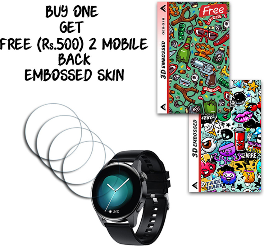 ARBAN Screen Guard for Hammer Pulse 4.0 Smart Watch 1.28 inch WITH FREE 500 RUPEES 2 3D EMBOSSED SKIN FOR MOBILE BACK S018 ARBAN Flipkart