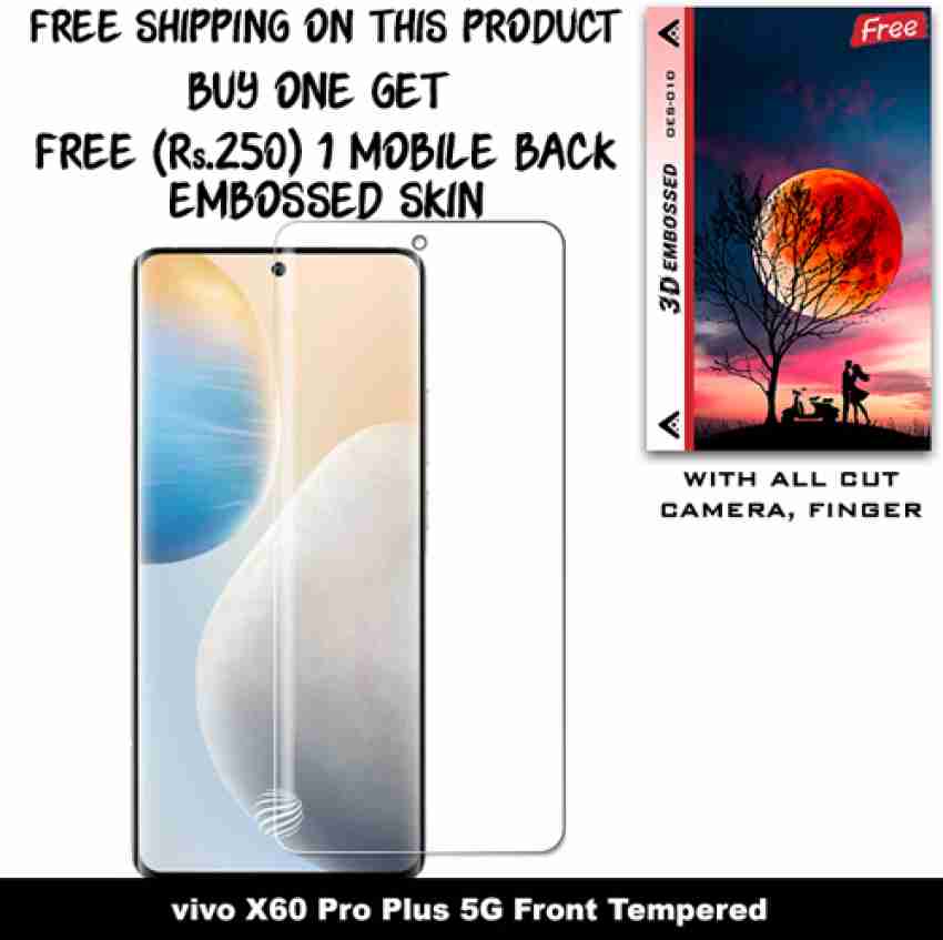 SOMTONE Tempered Glass Guard for vivo X60 Pro Plus 5G (Free 1 Mobile Back  Embossed Skin With Cut FS010) - SOMTONE 