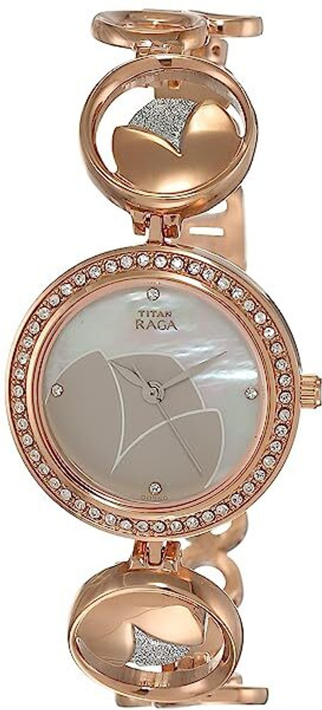 Titan raga analog mother of pearl dial women's hotsell watch